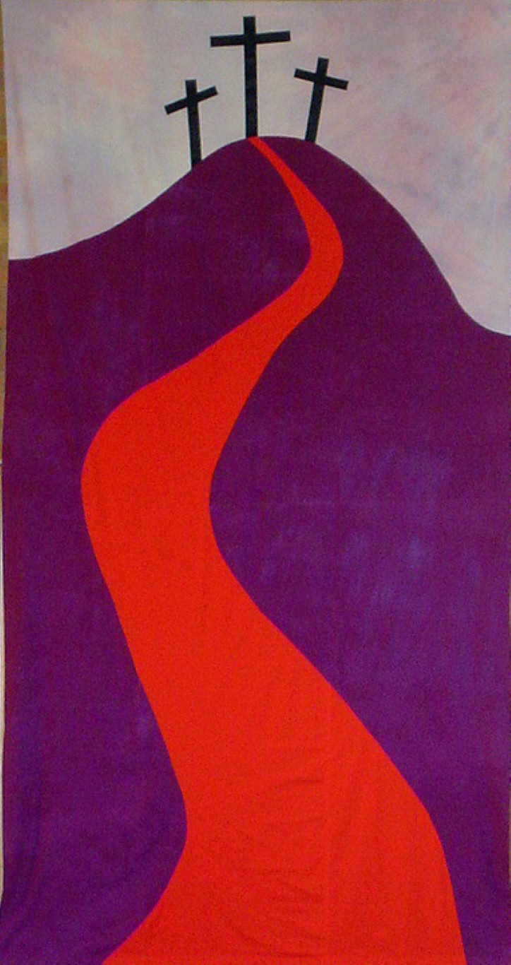 Lenten Banner 0 designed by Michael Donnelly and fabricated by Kaye Shanks, 2006.